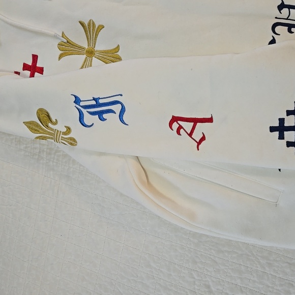 Smokerise REVOLUTION Hoodie Embroidered Heraldic Religious Symbols Size Large - Picture 4 of 9